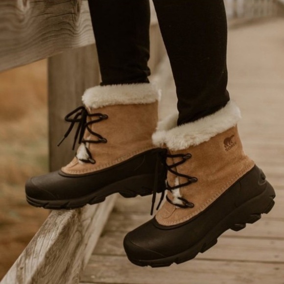 Sorel Snow Angel Suede Shearling Lined Winter Lace Up Boots US 6 - Picture 1 of 8